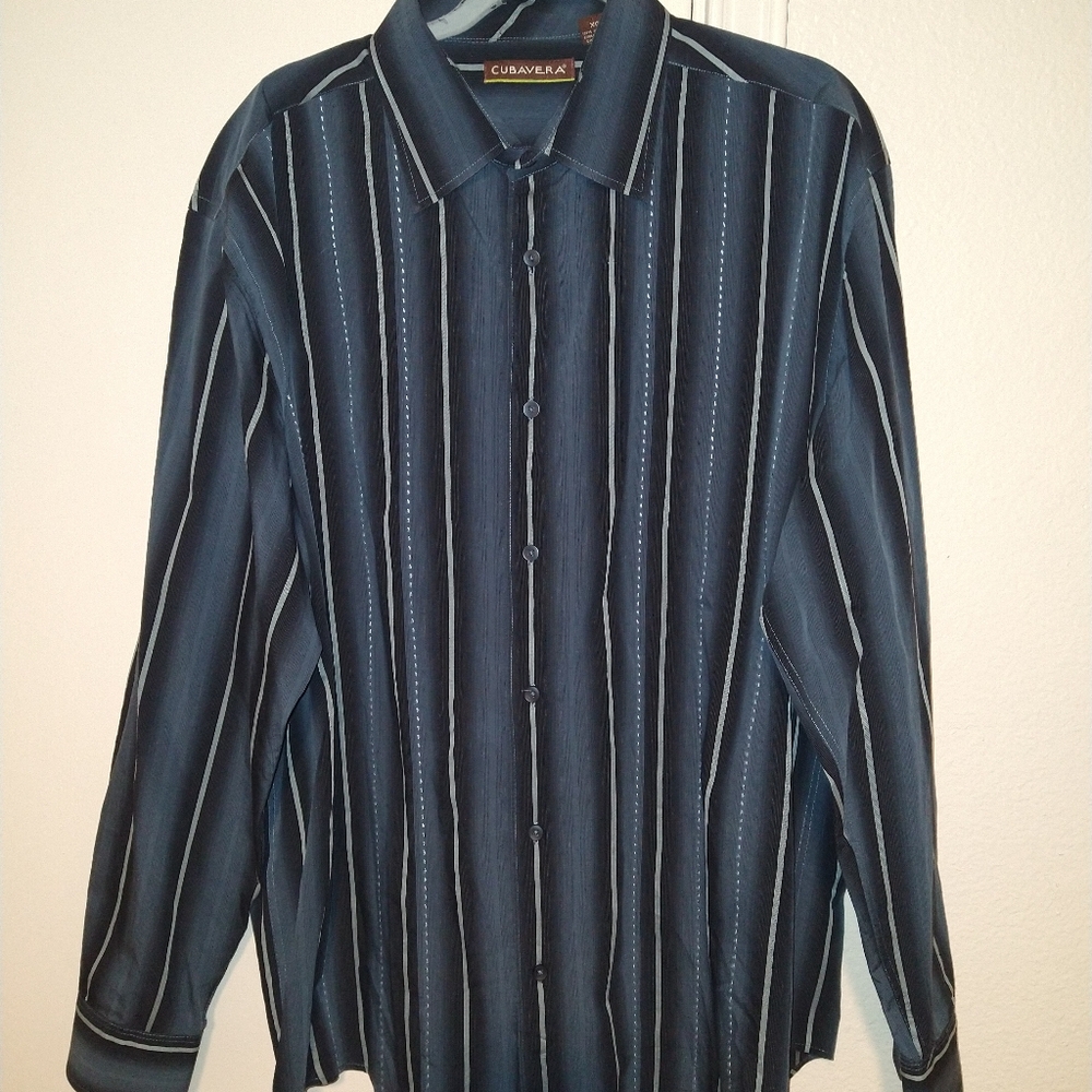 Cuvabera Striped Long Sleeve Button Up Shirt Men's sz XL.